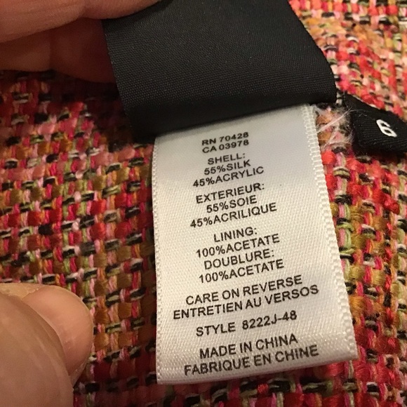 Vintage Sharon Young 2 pc Jacket & Shirt Set Silk‎ Lined Tweed Size 6 - Picture 8 of 12